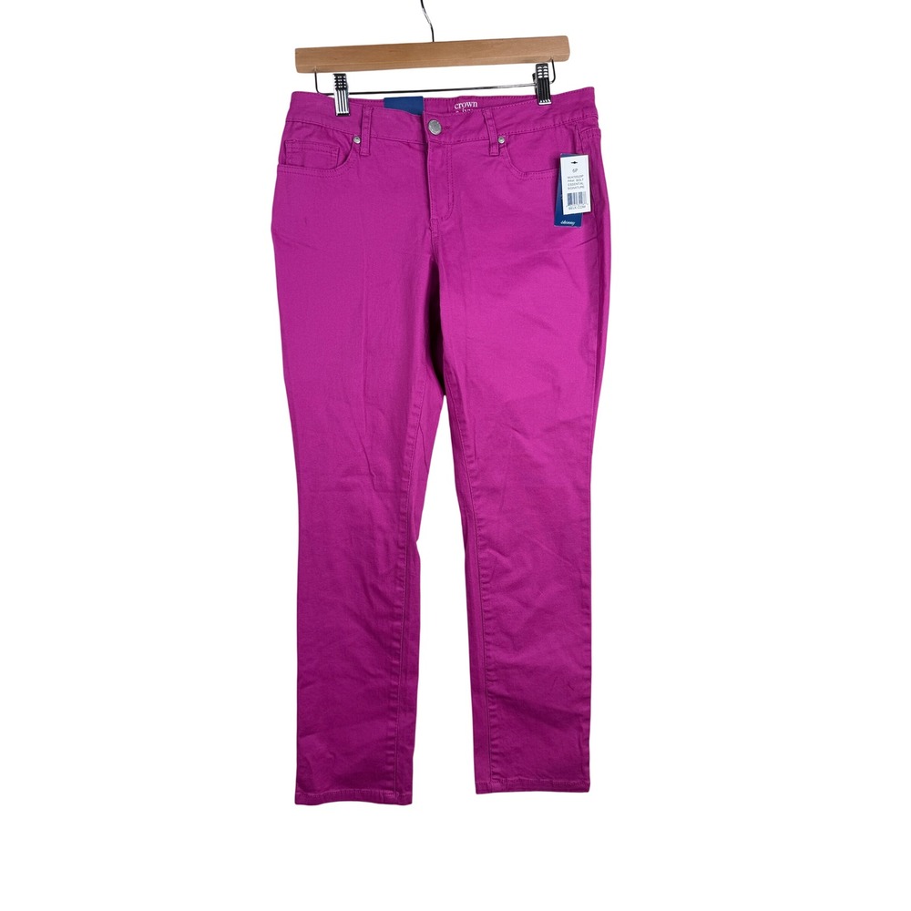 NWT Crown & Ivy Petite Women's Pink Skinny Jeans Size 6P Regular